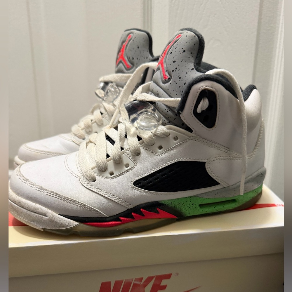 Nike Kids White, Black, and Red Sneakers